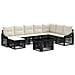 Set Divano da Giardino 9 pz Nero e Bianco Crema polyrattan - Foto miniatura 1
