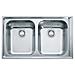 Lavello NEX620 2 Vasche Dimensioni 86 x 51 cm Colore Inox Satinato Serie Neptune - Foto miniatura 1