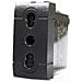 1 Presa Bivalente Incasso 2p+ T16 A Nero Compatibile Btcino Living - Foto miniatura 1