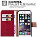 Custodia Compatibile Con Apple Iphone 6 / Iphone 6s In Rosso Vinaccia - Coperchio Protettiva Con Chiusura Magnetica, Funzione Stand E Tasca Per Le Carte - Foto miniatura 5