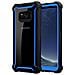 Custodia Compatibile Con Samsung Galaxy S8 Plus In Blu Nero - Coperchio Protettivo 2 In 1 Con Bordo In Silicone Tpu E Retro In Vetro Acrilico - Foto miniatura 1