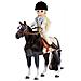 Bambola Set Con Il Cavallo - Doll Pony - Biondi Capelli E Occhi Azzurri E Pony Con Criniera Nera - Foto miniatura 5
