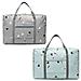 2 Pezzi Pieghevole Borsa Da Viaggio Duffel Con Fisso Sul Carrello Caso Leggero A Mano Bagaglio A Mano Sport Sized Avanti Sacchetto Fine Settimana Per Le Vacanze Sport Shopping (grigio Verde)  - Foto miniatura 1