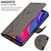 Custodia Compatibile Con Xiaomi 8 In Grigio Fiore - Coperchio Protettivo In Design Floreale Con Chiusura Magnetica, Funzione Stand E Slot Per Carte - Foto miniatura 5