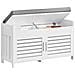 Panca Contenitore Con 2 Ante Scarpiera Con Vano Portaoggetti Panca Ingresso Bianco, L90xp33xa50 Cm Fsr102-w - Foto miniatura 1