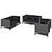 Set Divani Giardino 6 Pz Con Cuscini In Polyrattan Grigio Scuro - Foto miniatura 2