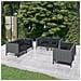 Set Divani Giardino 6 Pz Con Cuscini In Polyrattan Grigio Scuro - Foto miniatura 1