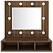Mobile A Specchio Con Led Rovere Marrone 60x31,5x62 Cm - Foto miniatura 3