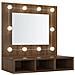 Mobile A Specchio Con Led Rovere Marrone 60x31,5x62 Cm - Foto miniatura 1