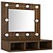 Mobile A Specchio Con Led Rovere Marrone 60x31,5x62 Cm - Foto miniatura 10