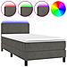 Letto A Molle Con Materasso E Led Grigio Scuro 90x200cm Velluto - Foto miniatura 2