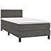 Letto A Molle Con Materasso E Led Grigio Scuro 90x200cm Velluto - Foto miniatura 3