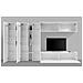 Parete Attrezzata Carmelo, Set Salotto Porta Tv A 5 Ante, Mobile Soggiorno Multiuso, 100% Made In Italy, Cm 340x30h180, Bianco Lucido - Foto miniatura 3