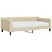 Divano Letto Con Materasso Crema 100x200 Cm In Tessuto - Foto miniatura 1