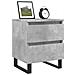Comodino Grigio Cemento 40x35x50 Cm In Legno Multistrato - Foto miniatura 3