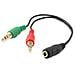 EC1642 cavo audio 0,15 m 3.5mm 2 x 3.5mm Nero, Verde, Rosso - Foto miniatura 1