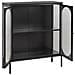 Credenza Espositiva In Vetro Sarre Metallo 90 Cm Nero - Foto miniatura 2