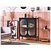 Credenza Espositiva In Vetro Sarre Metallo 90 Cm Nero - Foto miniatura 1