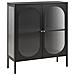 Credenza Espositiva In Vetro Sarre Metallo 90 Cm Nero - Foto miniatura 3