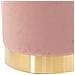 Pouf Poggiapiedi In Velluto Rosa Struttura In Legno 31x31x38 Cm Base Dorata Metallo - Foto miniatura 2