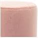 Pouf Poggiapiedi In Velluto Rosa Struttura In Legno 31x31x38 Cm Base Dorata Metallo - Foto miniatura 3