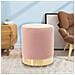 Pouf Poggiapiedi In Velluto Rosa Struttura In Legno 31x31x38 Cm Base Dorata Metallo - Foto miniatura 4