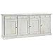 Madia Credenza Shabby Chic In Legno 4 Porte Bianco Consumato L. 205 P. 42 H. 85 - Foto miniatura 1
