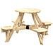 Tavolo Da Picnic Per 4 Bambini Rotondo Con Foro In Legno Abete - Foto miniatura 2
