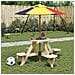 Tavolo Da Picnic Per 4 Bambini Rotondo Con Foro In Legno Abete - Foto miniatura 3