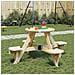 Tavolo Da Picnic Per 4 Bambini Rotondo Con Foro In Legno Abete - Foto miniatura 1
