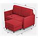 Divano Karay 2 Posti Medio (due Sedute Da 70cm) + Pouf Misure Esterne L. 158 P. 145 Colore Rosso - Foto miniatura 3