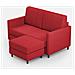 Divano Karay 2 Posti Medio (due Sedute Da 70cm) + Pouf Misure Esterne L. 158 P. 145 Colore Rosso - Foto miniatura 1
