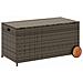 Contenitore da Giardino con Ruote Grigio 190L in Polyrattan - Foto miniatura 6