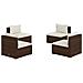 Set Divani Da Giardino 4 Pz Con Cuscini In Polyrattan Marrone - Foto miniatura 1