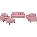 Set di Divani 4 pz con Cuscini rosa in Velluto - Foto miniatura 1
