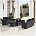 Set di divani da giardino  9 pezzi con cuscini Polyrattan nero Acacia, Divano da giardino  2 posti con cuscini Polyrattan nero, Set da pranzo da giardino vitaXL 3 pezzi con cuscini Polyrattan nero Acacia - Foto miniatura 2