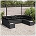 Set di Divani da Giardino da 9 Pezzi con Cuscini Nero Polyrattan - Foto miniatura 2
