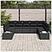 Set di Divani da Giardino da 9 Pezzi con Cuscini Nero Polyrattan - Foto miniatura 3