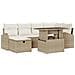 Set Divano da Giardino 7 Pezzi con Cuscini Beige Polyrattan, Divano da Giardino 2 Posti con Storage e Cuscini Beige Polyrattan - Foto miniatura 1