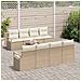 Set divano da giardino a 9 pezzi con cuscini beige in rattan sintetico acetato, Divano da giardino a 2 posti con cuscini beige in rattan sintetico - Foto miniatura 3