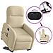 Poltrona Alzapersona Massaggiante Reclinabile Crema in Tessuto - Foto miniatura 9