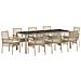 Set da pranzo da giardino 9 pezzi con cuscini beige in polyrattan - Foto miniatura 1