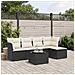 Set Divano da Giardino 6 pz con Cuscini Nero in Polyrattan - Foto miniatura 2
