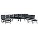 Set Panche Giardino Cuscini 7pz Nere Acciaio Verniciato Polvere - Foto miniatura 1