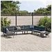 Set Panche Giardino Cuscini 7pz Nere Acciaio Verniciato Polvere - Foto miniatura 2