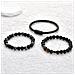 Set Di 3 Braccialetti Occhio Di Tigre, Zircone Oro E Pietra Vulcanica - Stile Punk - Foto miniatura 3