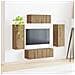 Set mobile TV 4 pcs Rovere artigianale Legno multistrato - Foto miniatura 4