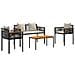 Set di Mobili da Esterno 4 pcs Nero e Bianco Crema Rattan in PE - Foto miniatura 1