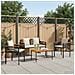 Set di Mobili da Esterno 4 pcs Nero e Bianco Crema Rattan in PE - Foto miniatura 4