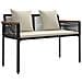 Set di Mobili da Esterno 4 pcs Nero e Bianco Crema Rattan in PE - Foto miniatura 5